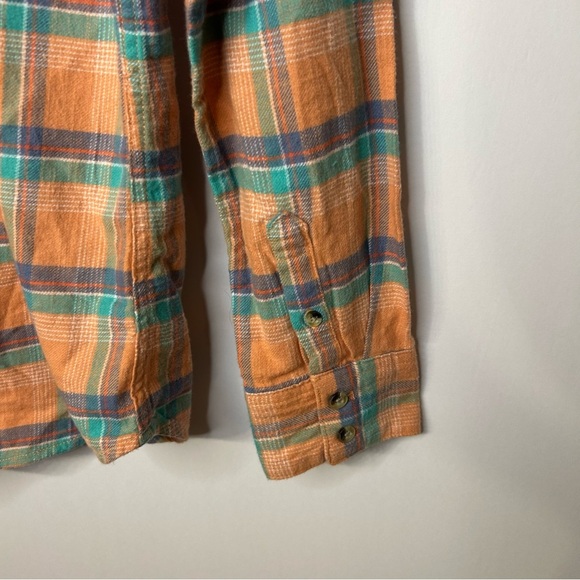 *NWT* O’Neill Nash Flannel Standard Fit Shirt, Sz XS, Peach/Orange, Green, Plaid - Picture 7 of 11